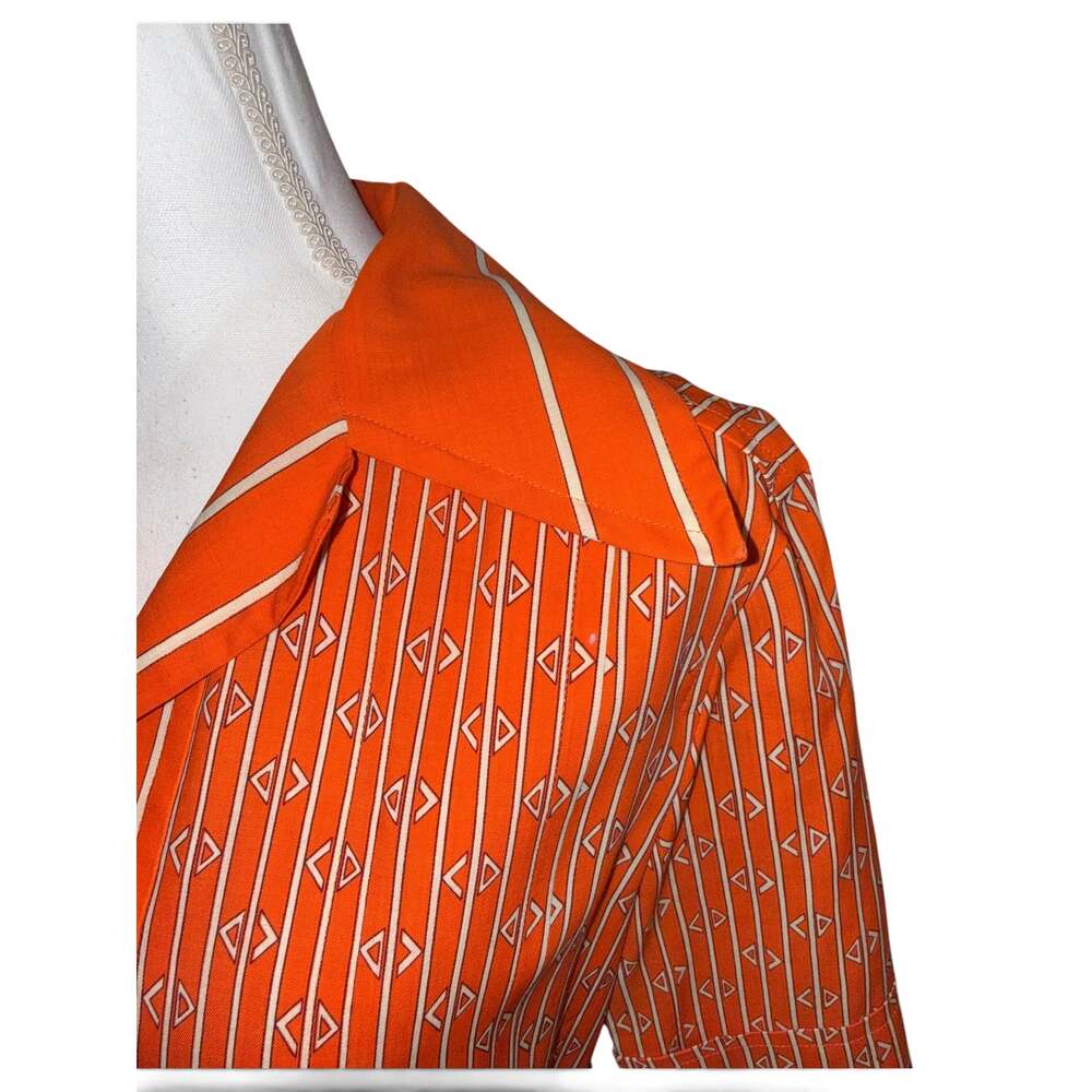 Miss Dior Orange and White Monogram Belted Shirt Dress, Size 11/US S - Picture 3 of 13